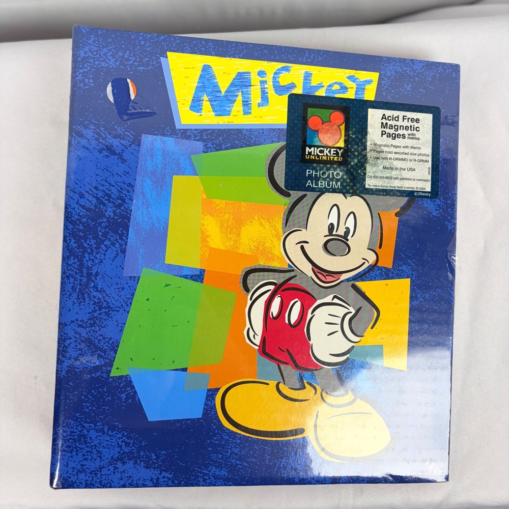Vintage Mickey Unlimited Photo Album Disney Holson Burnes Magnetic 3 Ring Binder